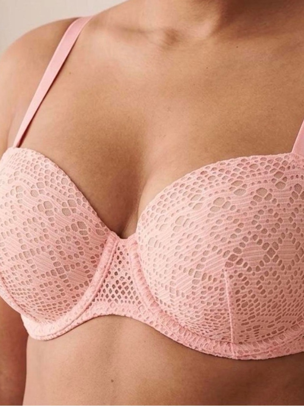 Victoria's Secret Peach Lace Balconette Bra
